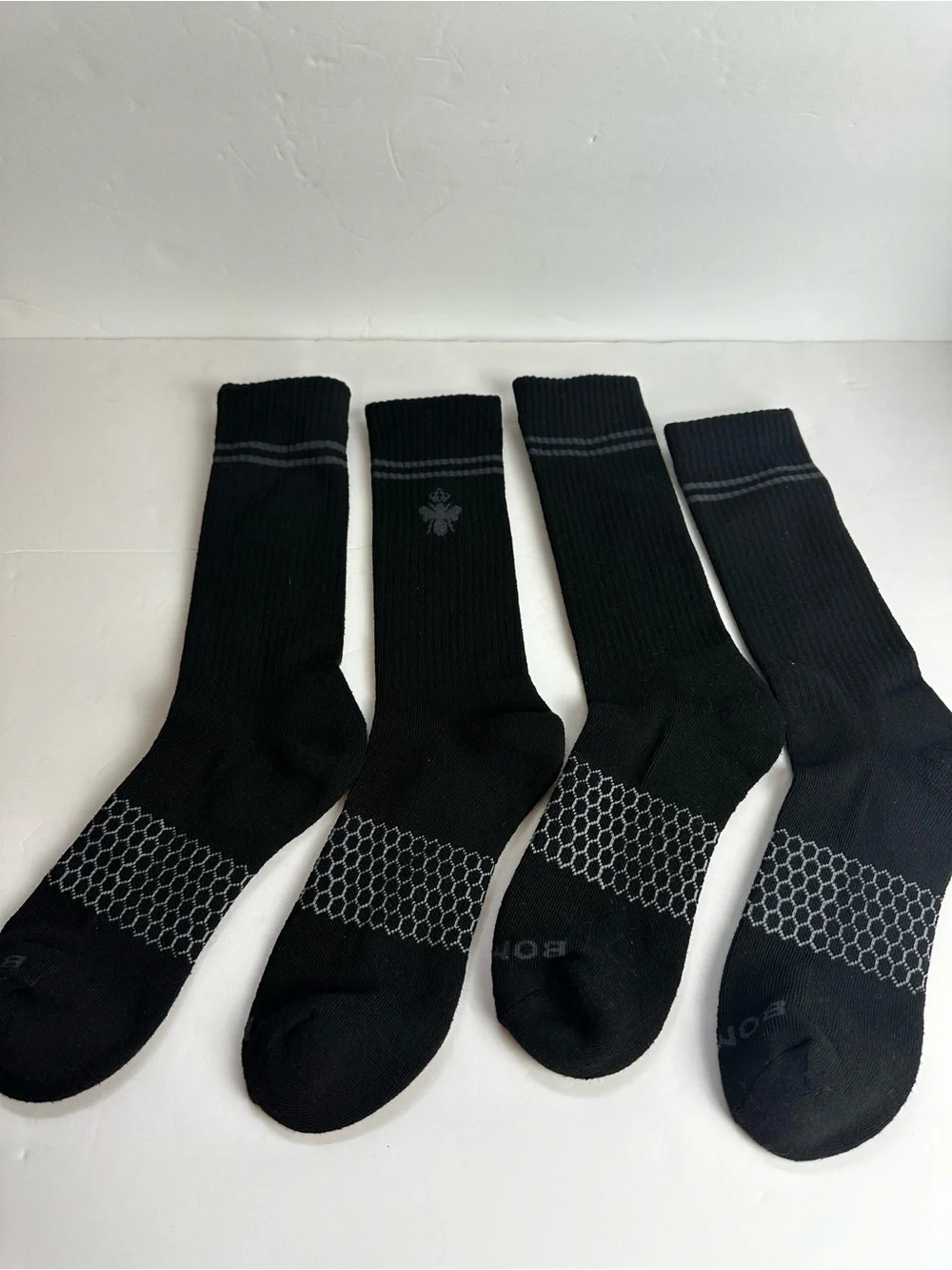 Bombas Honeycomb Calf Socks Men's Size 2 PAIRS Large Black gray